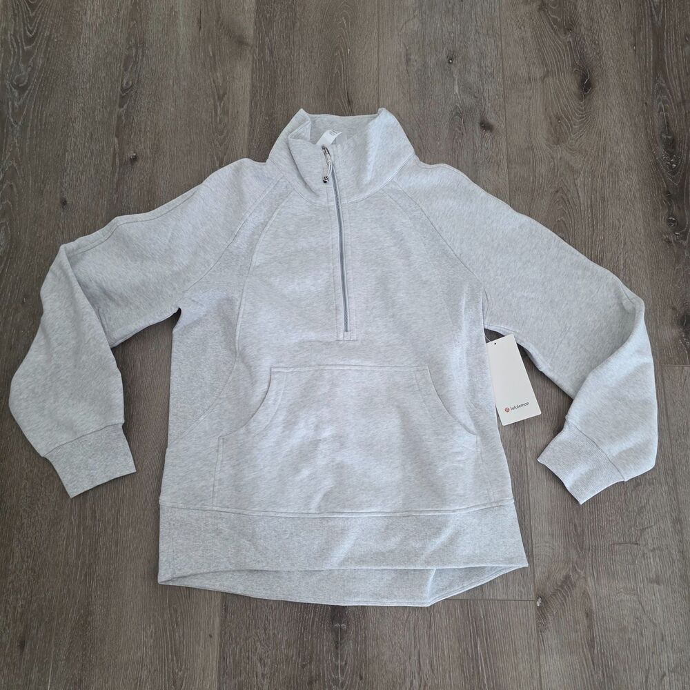NWT Lululemon Scuba Oversized Funnel Neck Half Zip Womens M/L Heather Gray - Picture 1 of 5